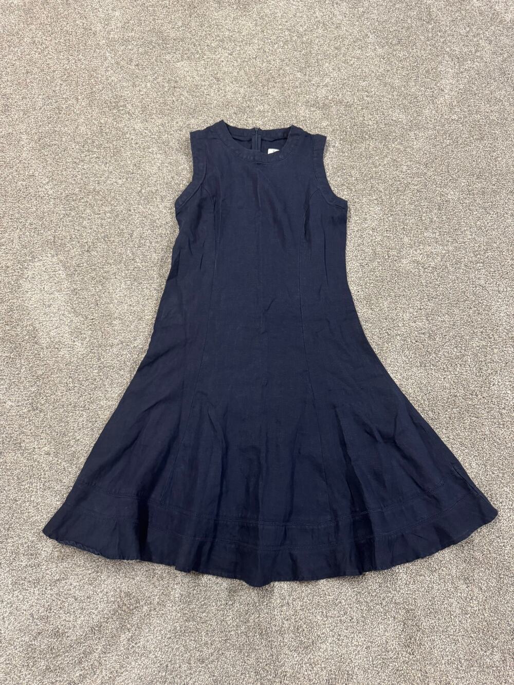 Marvin Women's Linen Sleeveless Navy A-Line Dress